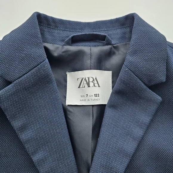 Zara Kids Navy Blue Boys Formal Jacket Suit Blazer - Size 7 - Picture 2 of 6